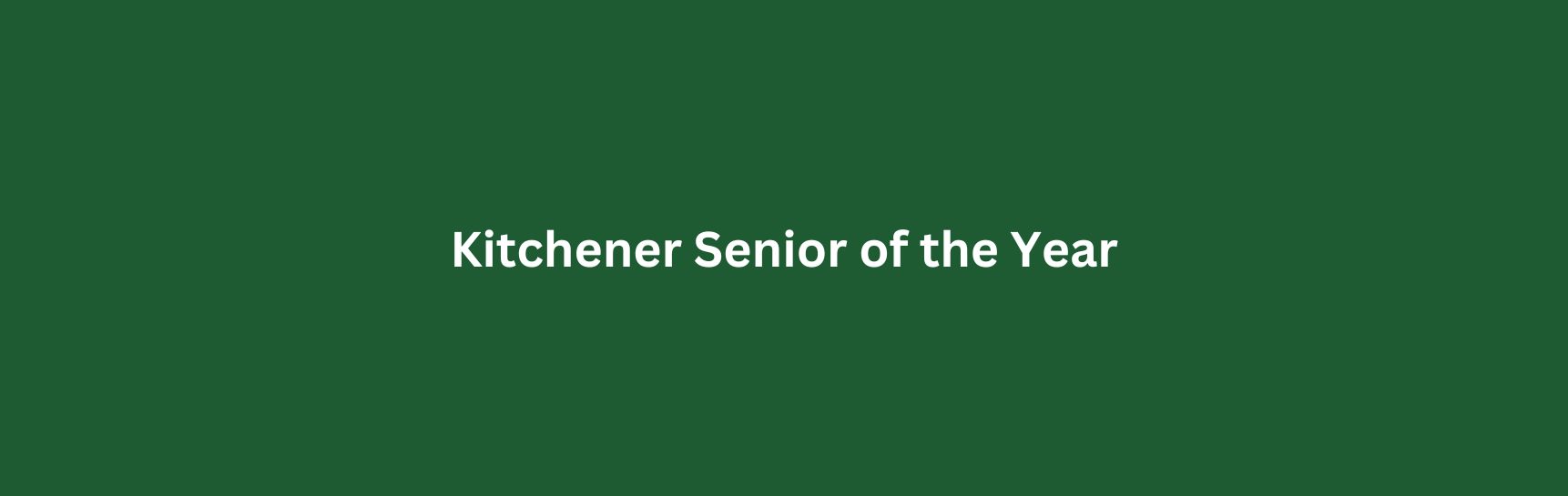 Kitchener Senior of the Year