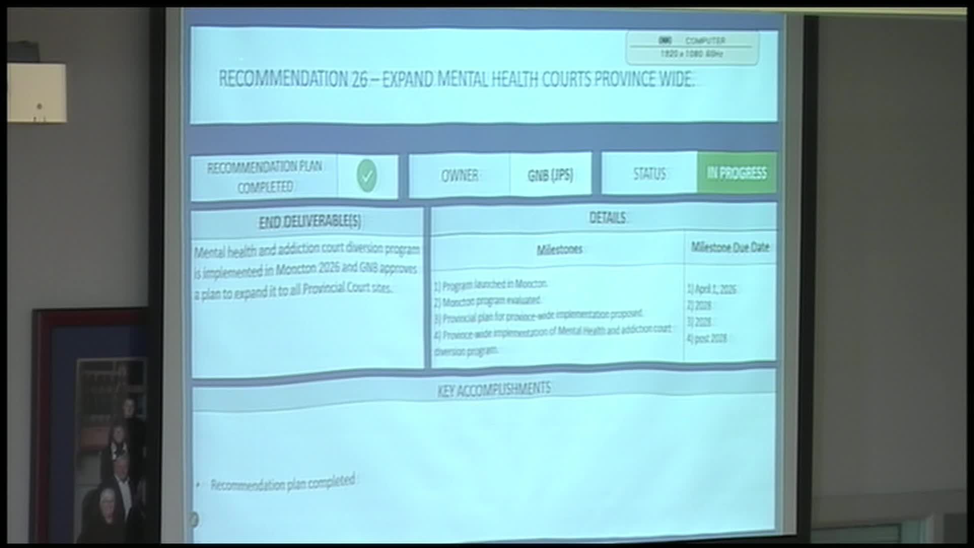 Fredericton Standing Committee Meeting