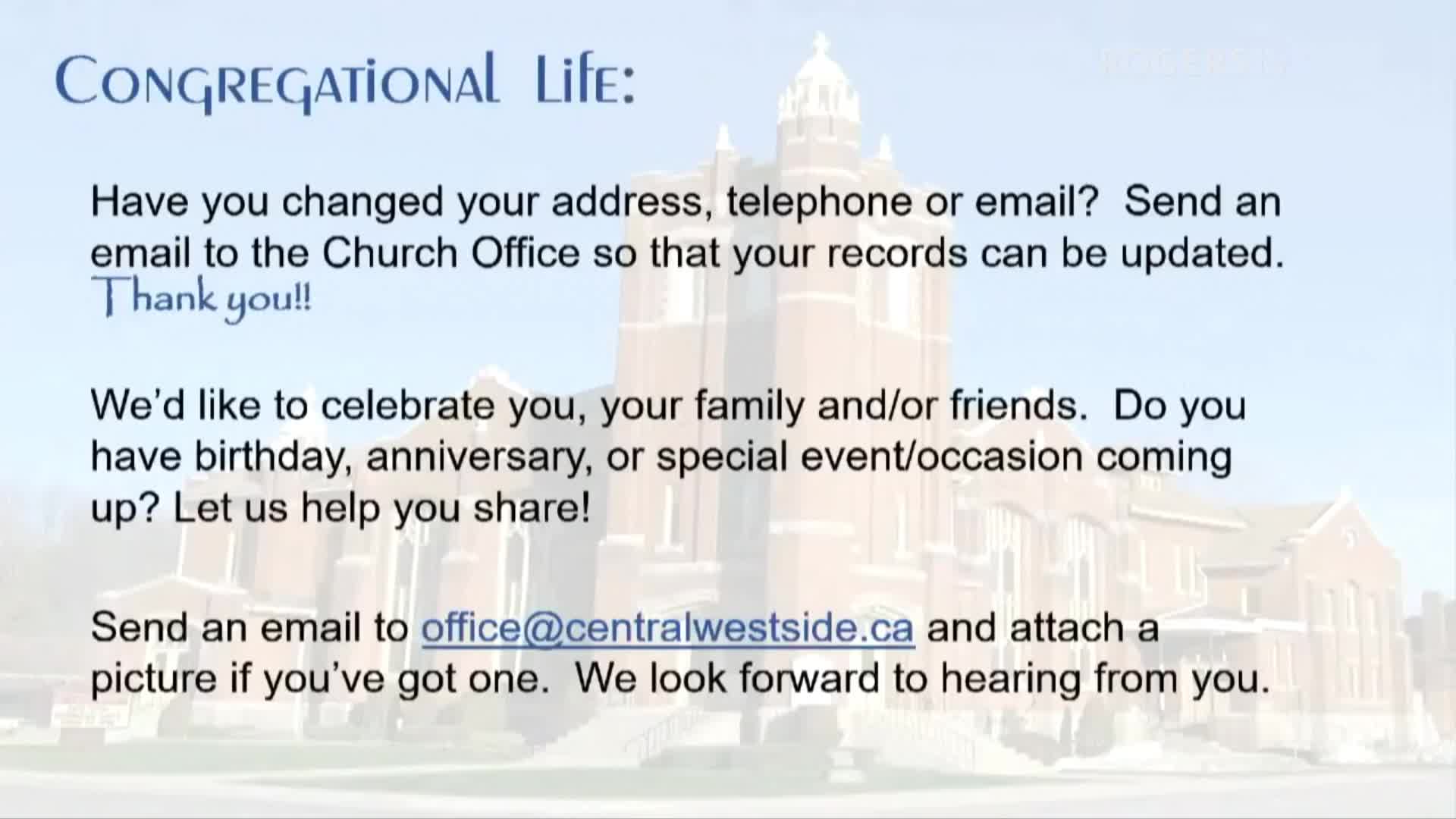 Central Westside United Church Service