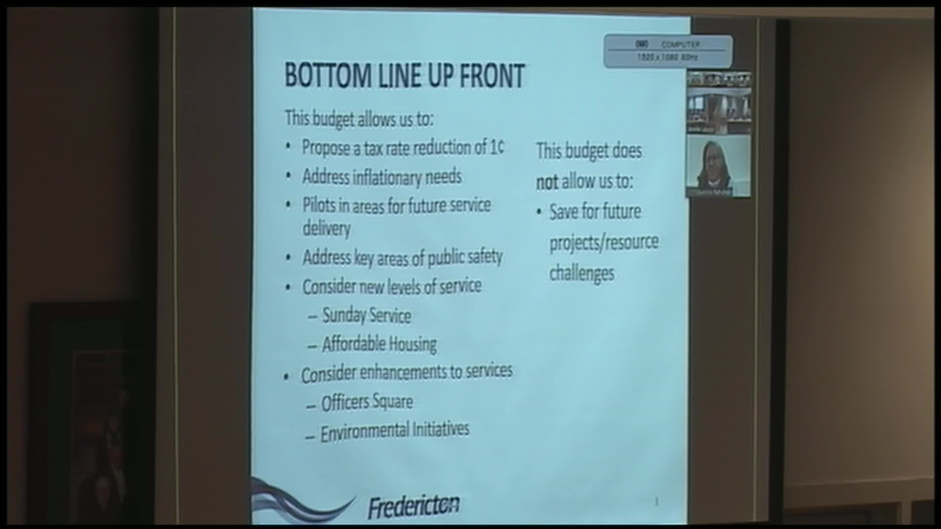 Fredericton Budget Consultation Meetings